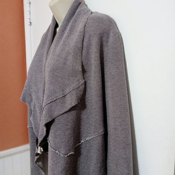 Quiksilver Diagonal Knit Draped Cardigan Gray Small - Picture 4 of 12